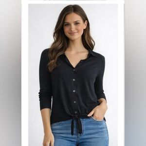 4/$20 Harlow Black Button-Up Women's Top